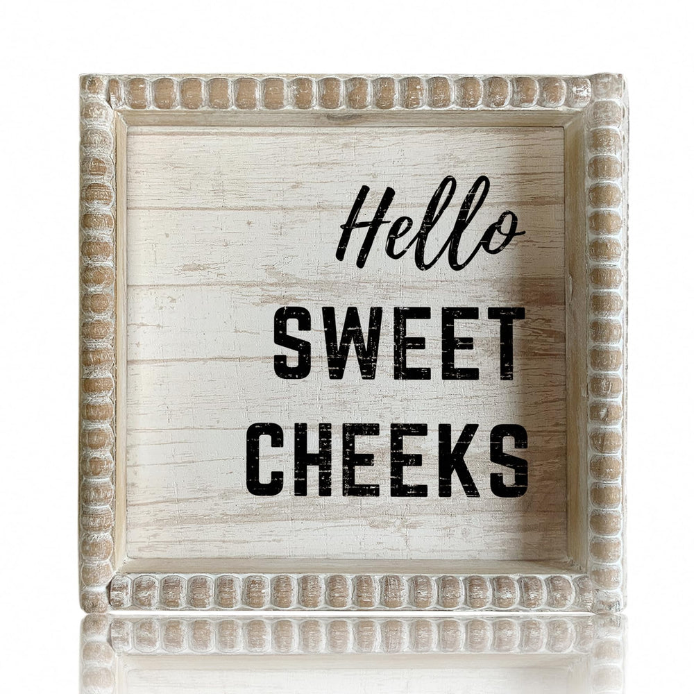 ZLFart boho farmhouse wooden framed sign adds rustic bathroom charm.