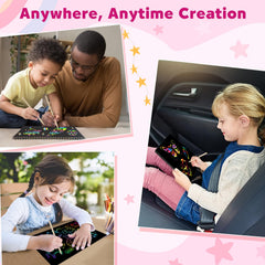 ZMLM No-mess scratch paper craft keeps walls clean while kids draw.