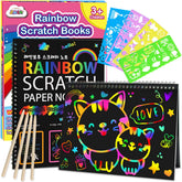 ZMLM Scratch Paper Rainbow Pink Cover notebook ideal for mess-free rainbow art sessions.