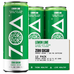 ZOA Energy Lemon Lime can on a desk for focused daytime energy and hydration.