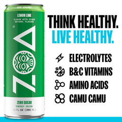 ZOA Energy Lemon Lime in a gym bag, ideal for pre- or post-workout energy.