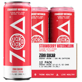 ZOA Strawberry Watermelon can front view, vibrant color for a quick energy lift.