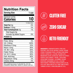 ZOA Strawberry Watermelon packaging highlights gluten-free and keto-friendly energy on the go.