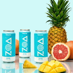 ZOA Tropical Punch pack of 12 cans for convenient gluten-free energy during the week