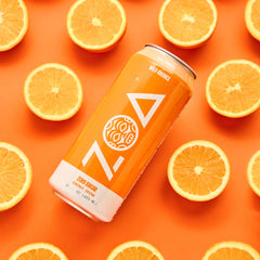 Close-up of ZOA Wild Orange nutrition label showing vitamin C and B-vitamins.