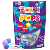 Zollipops Clean Teeth Pops blue raspberry image showing post-meal freshness