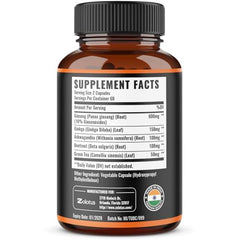 Zolotus bottle label highlighting Panax Ginseng blend