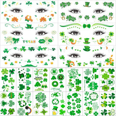 Zomme glitter face tattoos sheet for festive St Patrick's looks