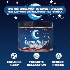 Zoone Nutra Sleep Gummies strawberry close-up highlighting flavor