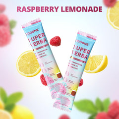ZooOne glass with iced raspberry lemonade drink showing refreshing cold-water mix.