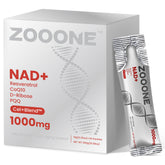 Zooone NAD+ 1000mg liquid packets in berry flavor for quick absorption in water