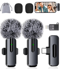 ZOPPLM wireless mini mic attached to iPhone during setup for seamless mobile filming.