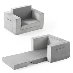 Zorvoxz Kids Couch folded sofa mode provides compact seating for small spaces.