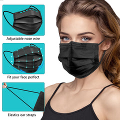 ZTANPS adjustable nose clip on a black disposable mask for a secure fit.