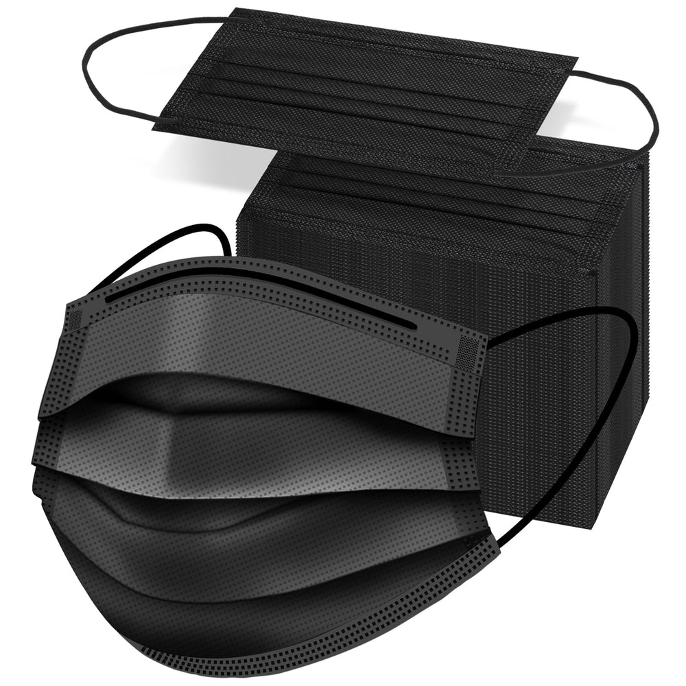 ZTANPS black disposable face mask with three-layer protection for daily wear.
