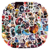 ZUIYIJIANGNAN Demon Anime Slayer stickers on a laptop with vibrant waterproof designs.