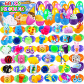 Zunaco prefixed Easter eggs with toy inside for engaging egg hunts.