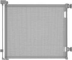 Zupetta retractable gate fully extended across a wide doorway for safe stair passage.