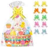 ZYLOP Easter basket bags 20x28 with clear wrap and 2.8 mil durability for bulky gifts.