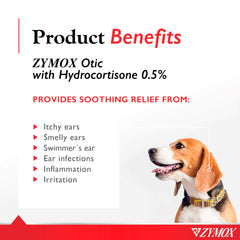Zymox ear care for dogs demonstrates soothing relief from irritation