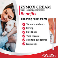 Zymox topical cream applied to a dog's itchy area for relief
