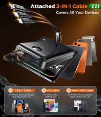 ZZI 60000mAh LED display shows real-time remaining power.