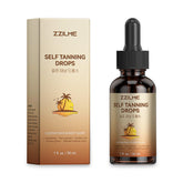 ZZILME self tanning drops bottle close-up for color guide and texture