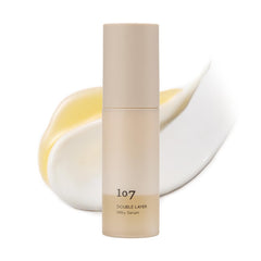107 Double Layer Milky Serum bottle with premium packaging for hydrated, radiant skin.