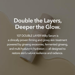 107 Serum applied on skin demonstrates smooth, hydrated texture and subtle glow.