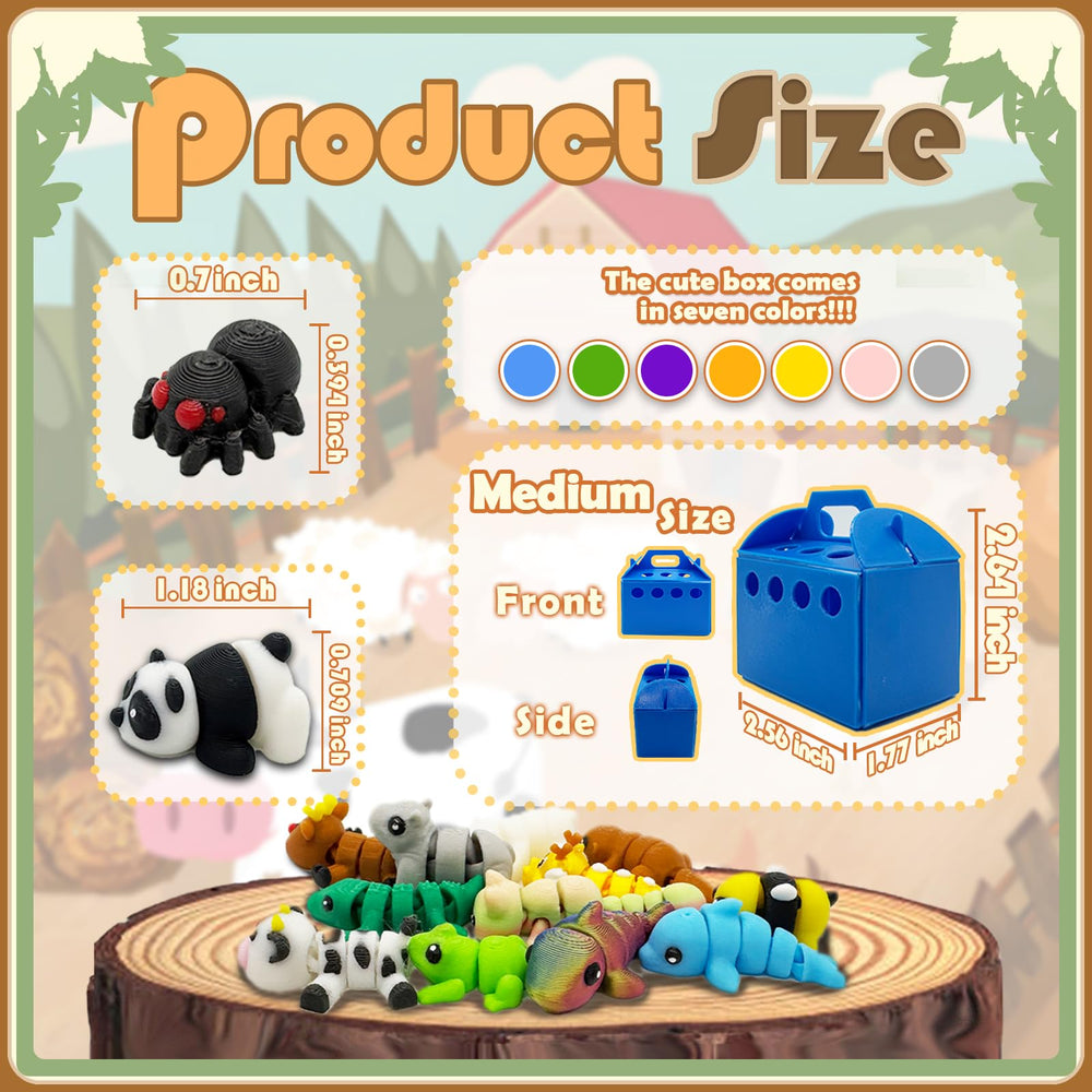 10Pcs Mini Animals Figurines Set eco-friendly PLA construction safe materials