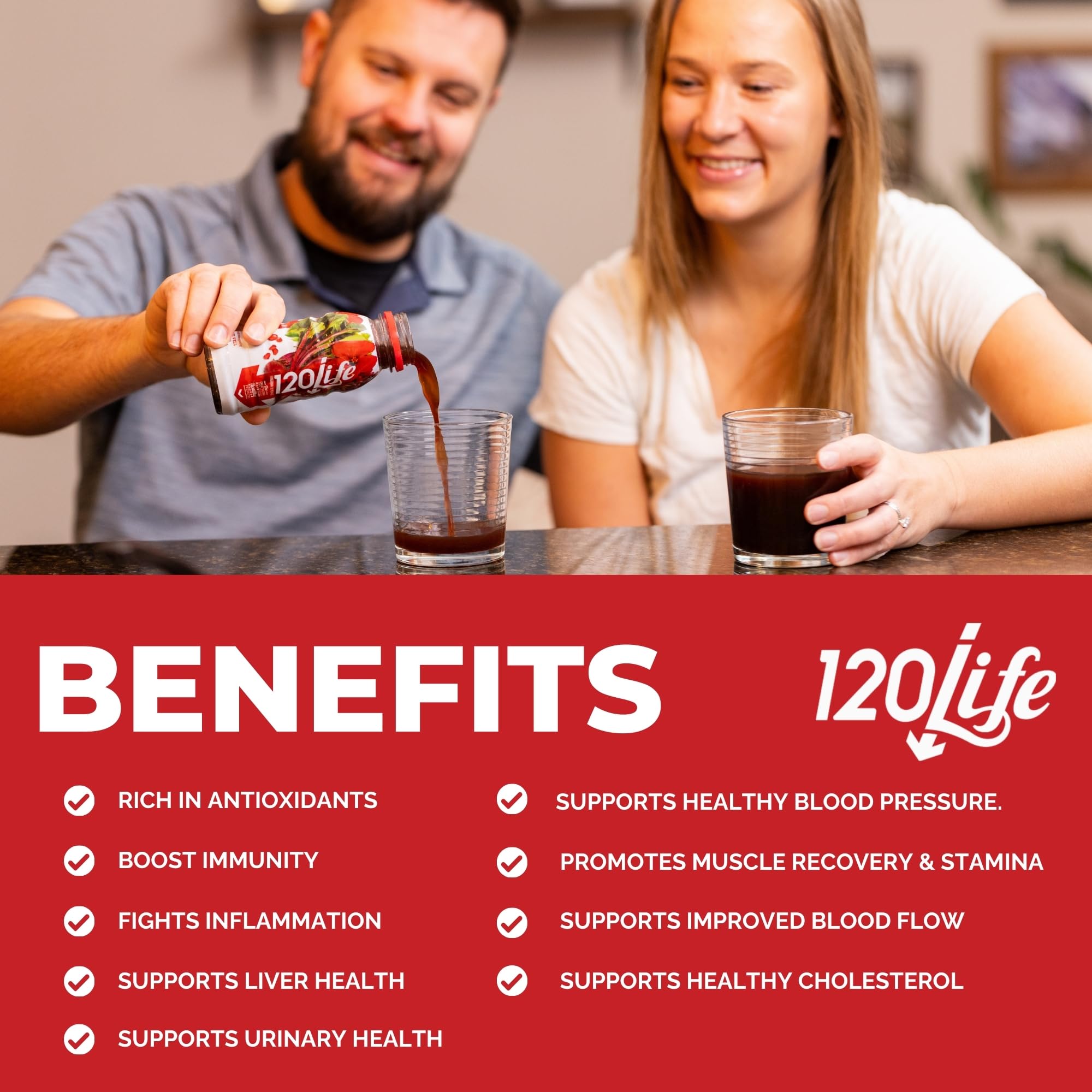 120LIFE beet root juice glass with earthy refreshing aroma