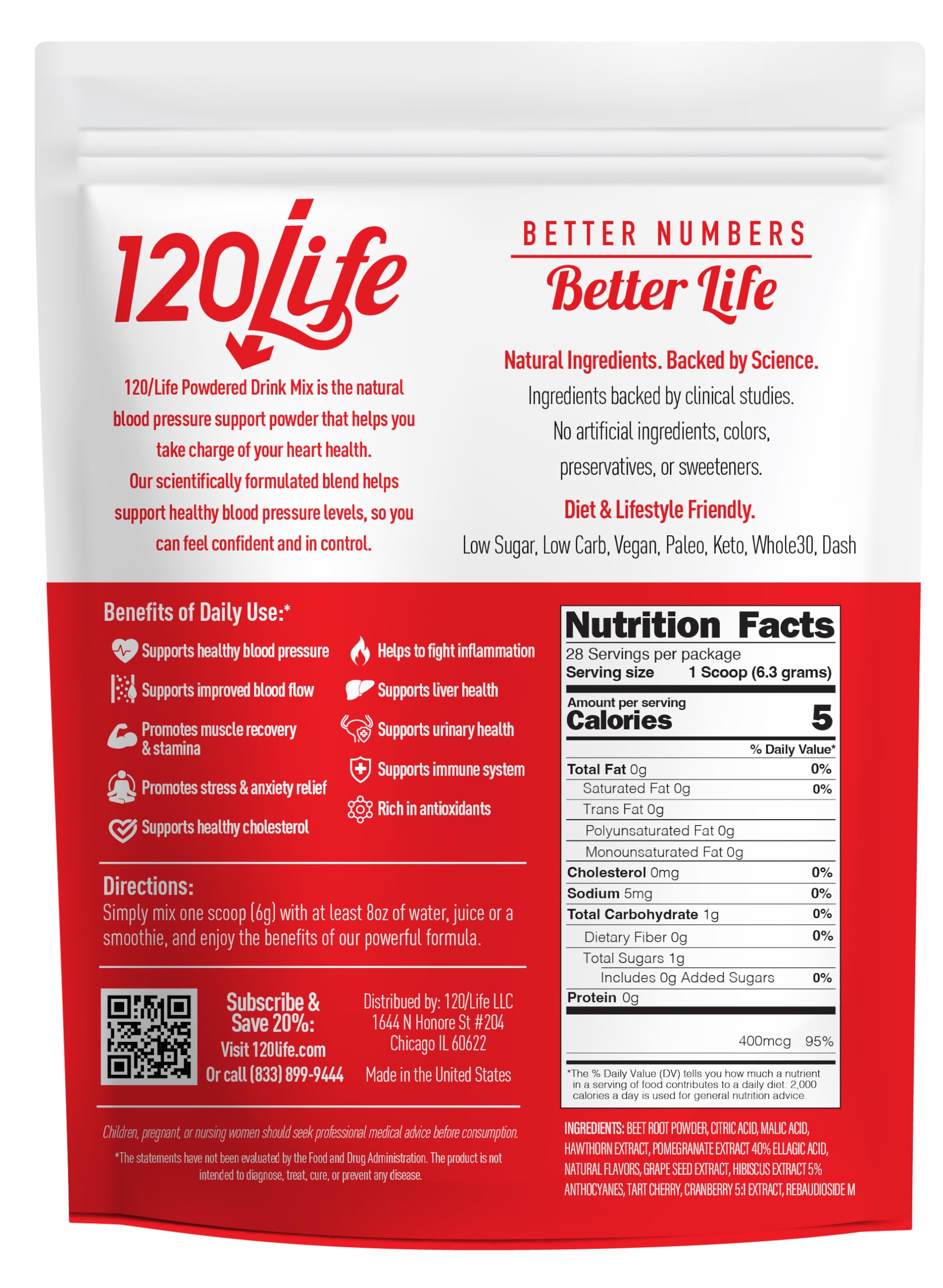 120LIFE cranberry extract adds fresh tang and supports a refreshing daily ritual.
