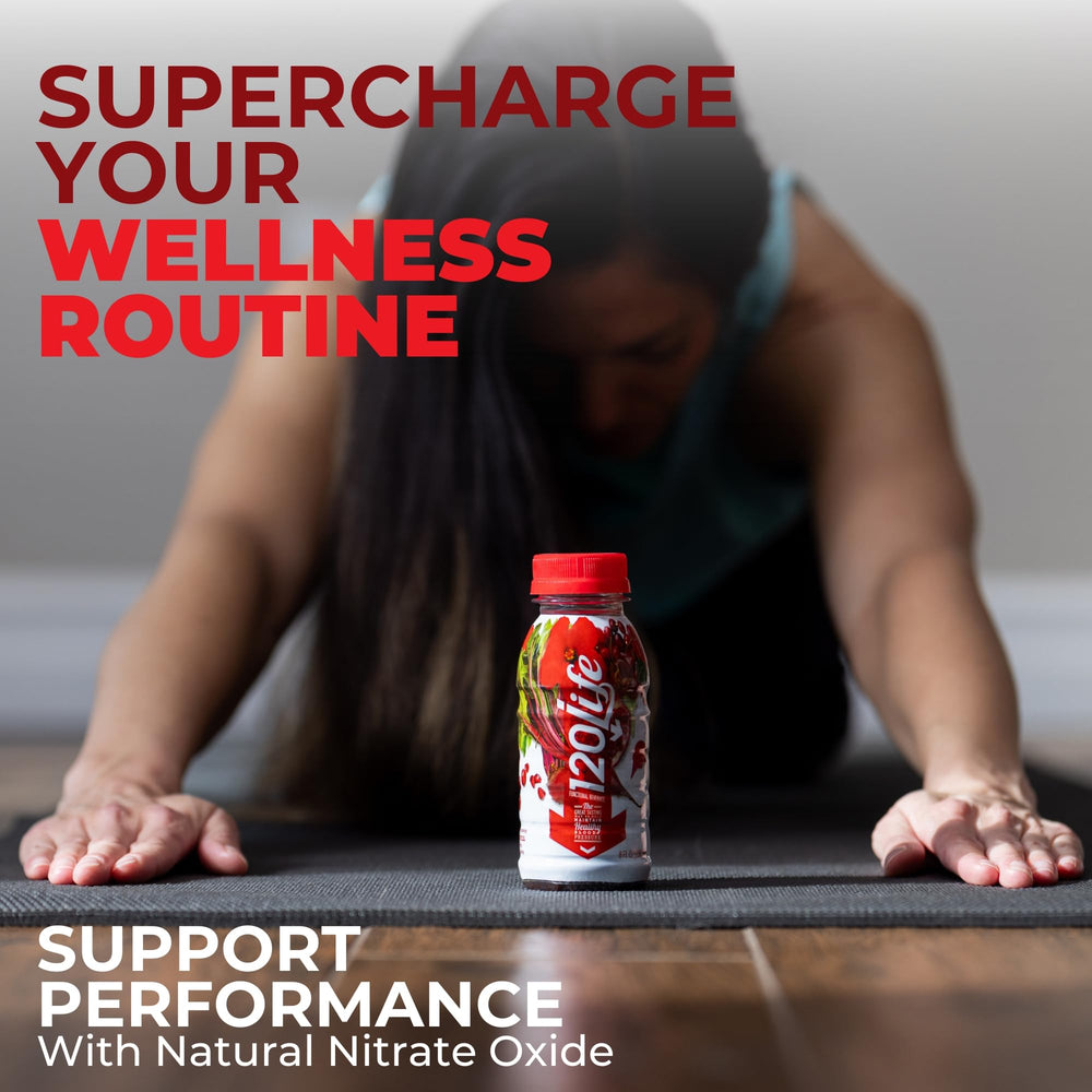 120LIFE pomegranate extract juice showcases rich flavor and natural energy lift.