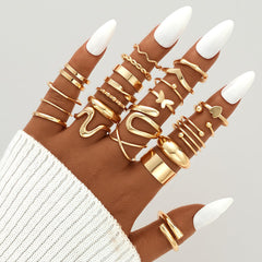 17 MILE 78-piece gold jewelry set knuckle rings add modern flair to outfits