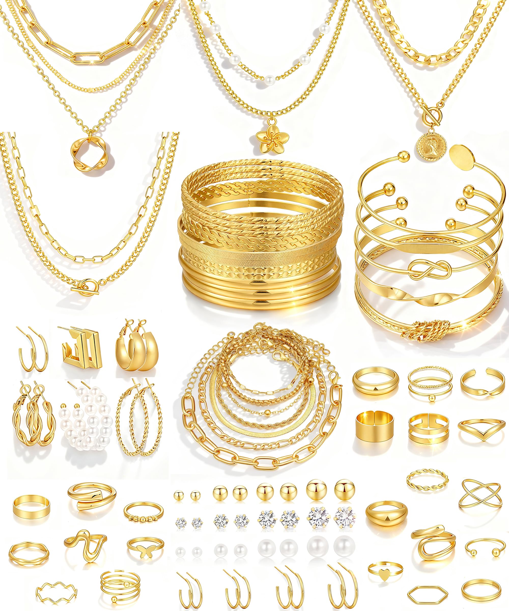 17 MILE 78-piece gold jewelry set necklaces showcase versatile styling for any occasion