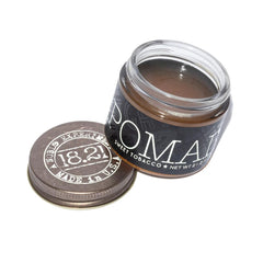18.21 Man Made pomade jar with Original Sweet Tobacco scent and high shine finish.