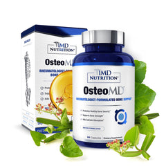 1MD OsteoMD bottle front showing comprehensive bone health supplement