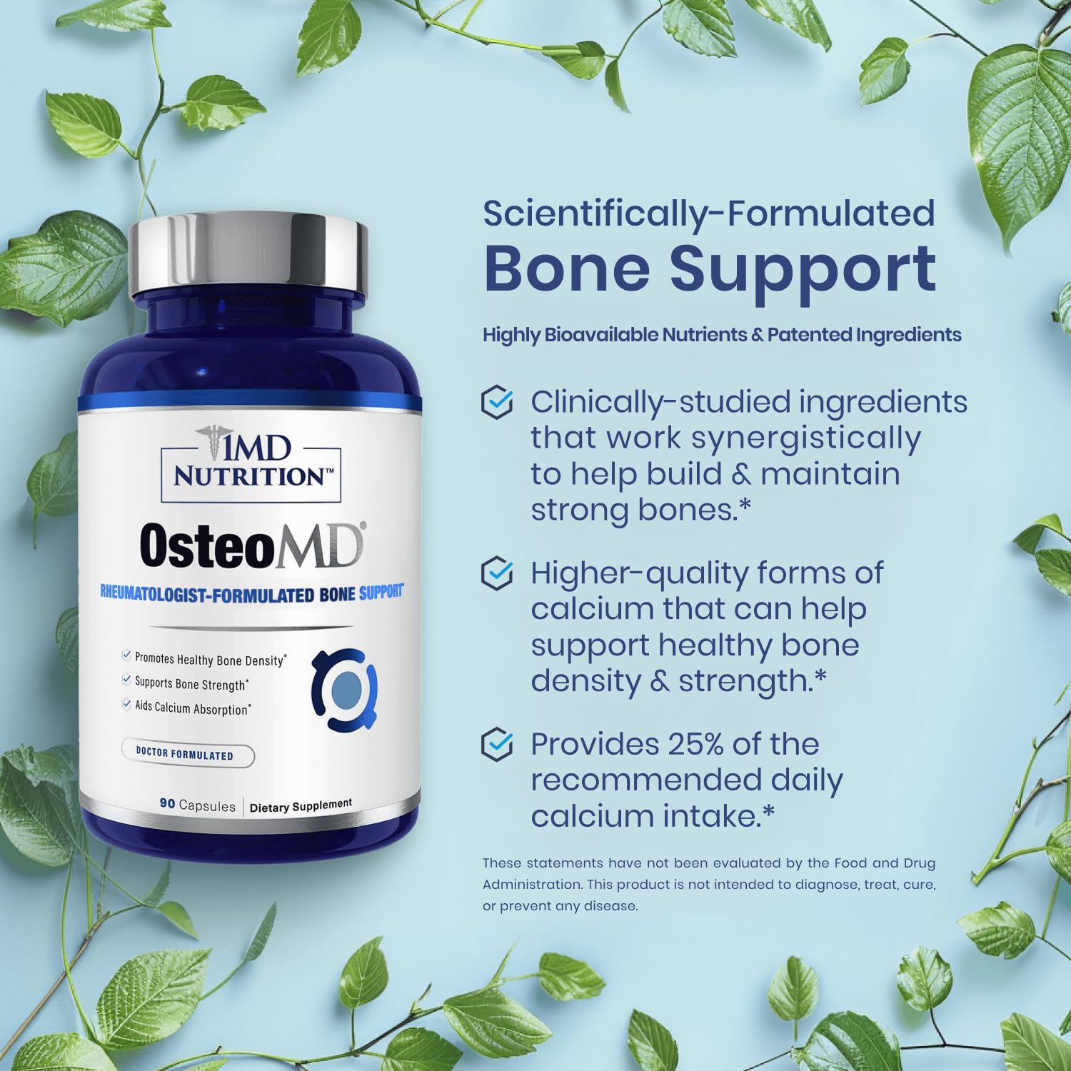 OsteoMD ingredient calcium and vitamin D3 optimized for absorption