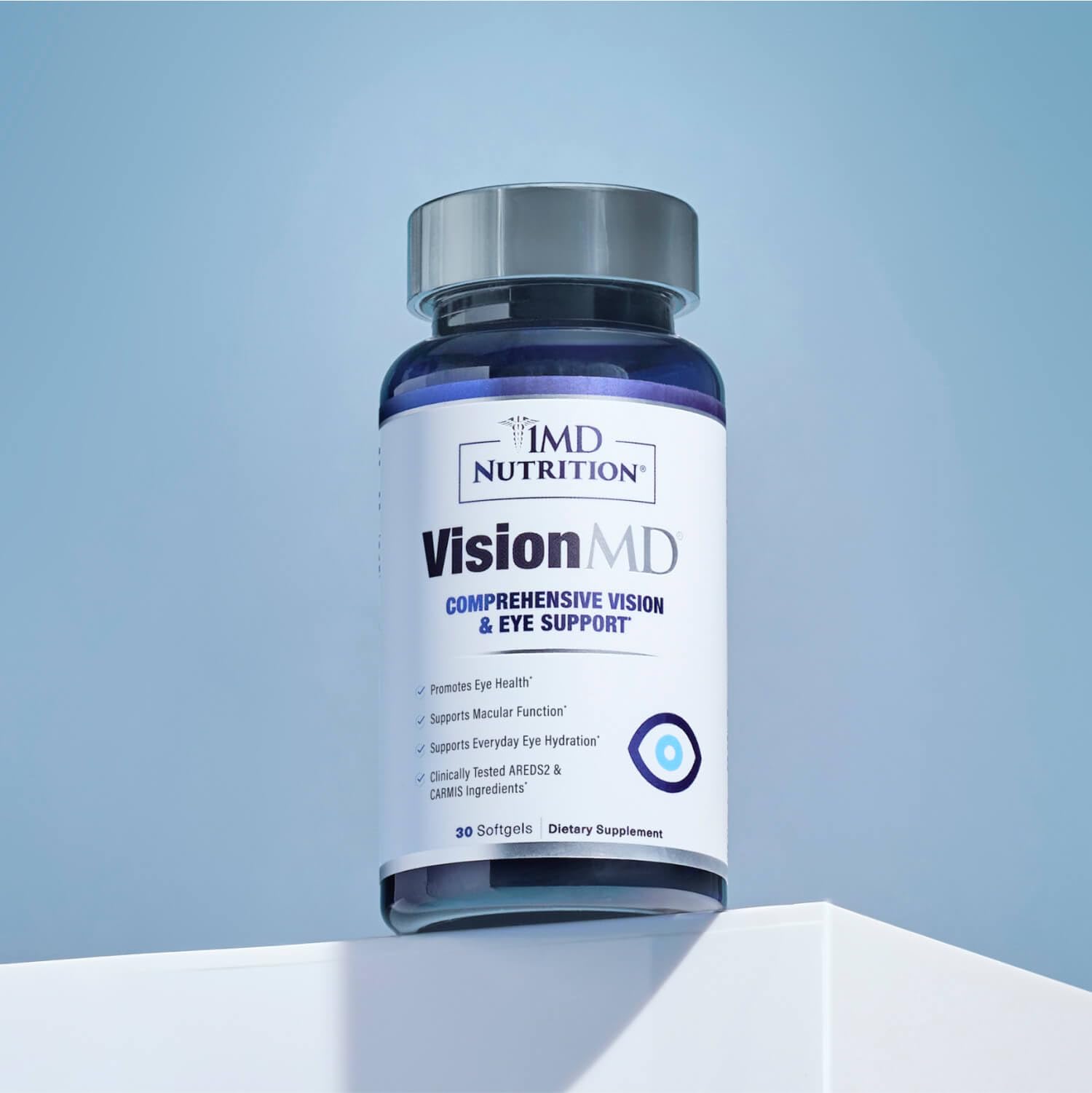 1MD VisionMD 30 softgels bottle shot signals daily eye care on the go