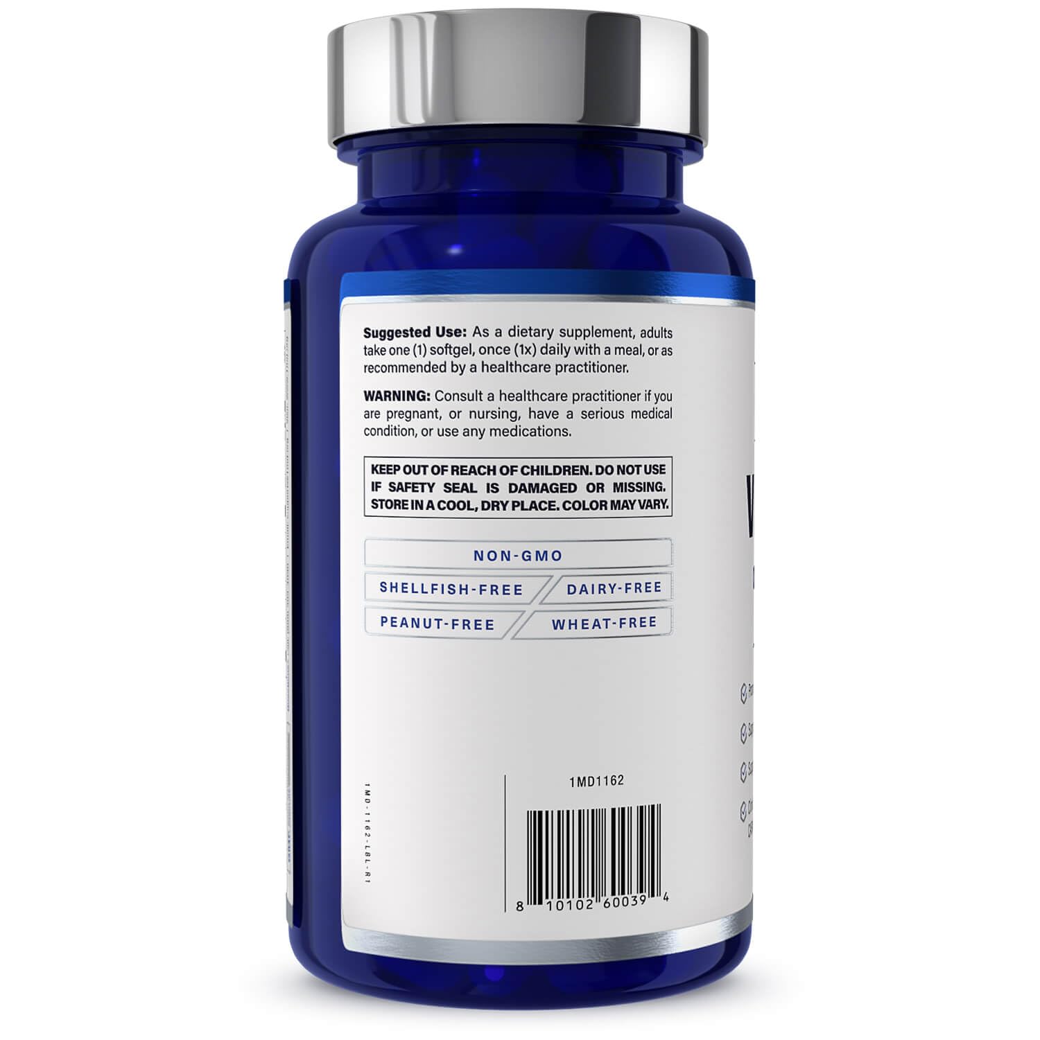 1MD VisionMD vitamin E and astaxanthin closeup emphasizes antioxidant protection