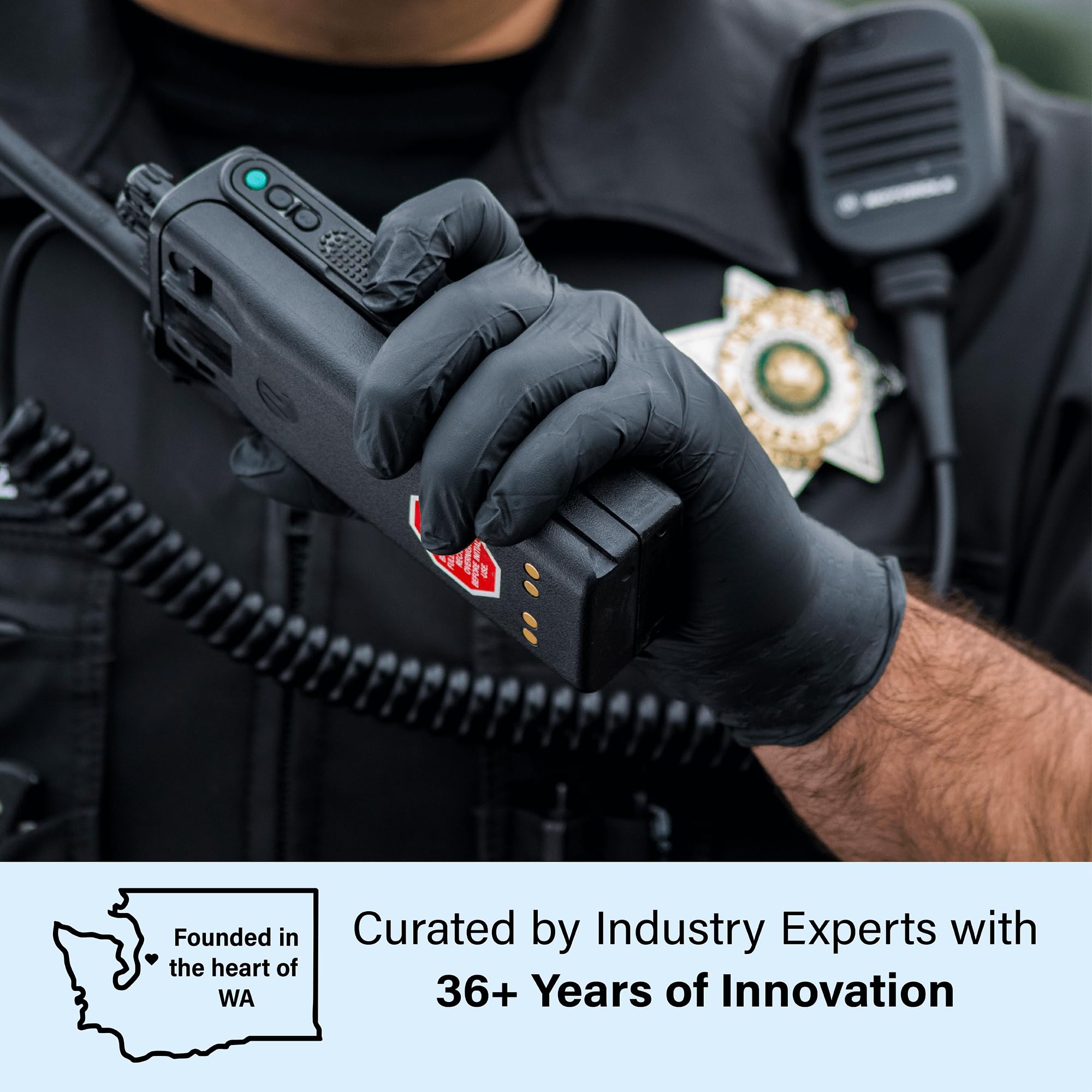 1st Choice Black Nitrile Gloves food-safe for kitchen safety and hygiene.