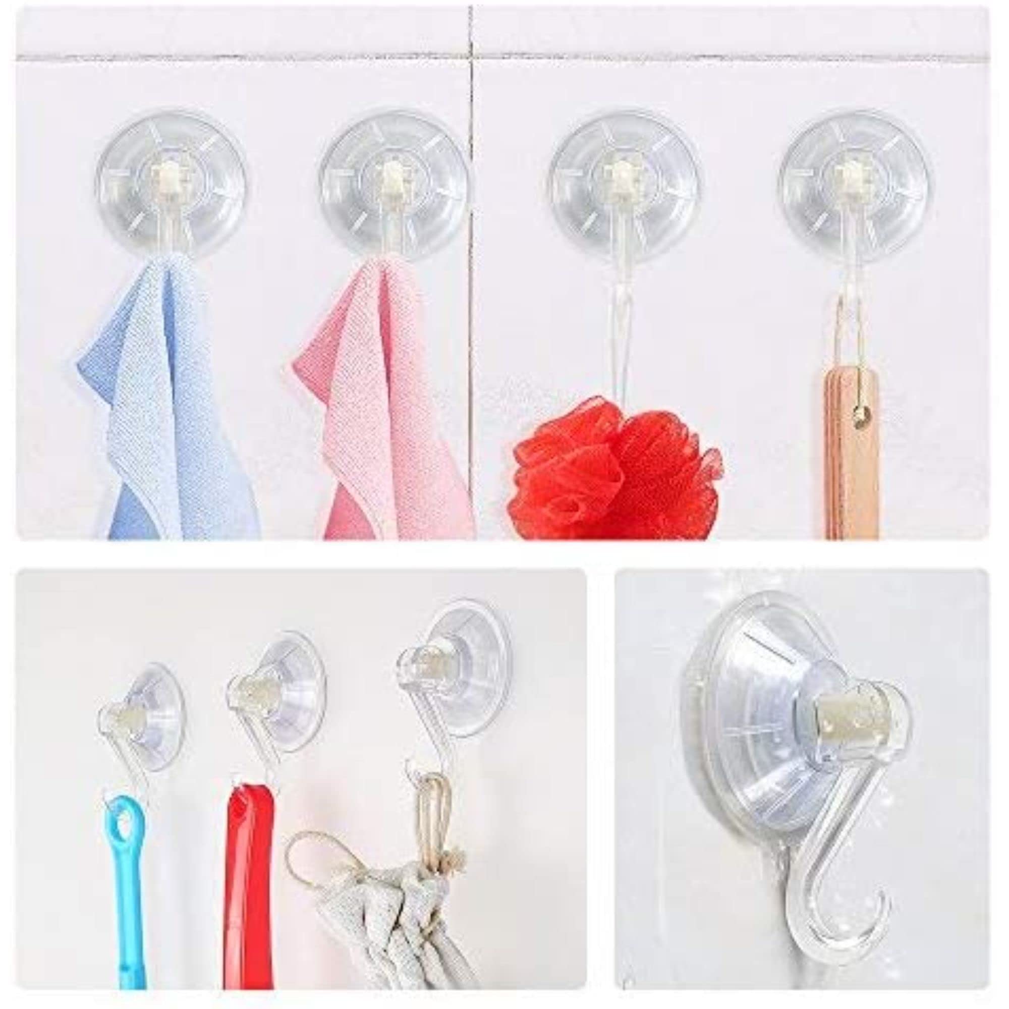 1st Choice suction cup hook six-pack on tile wall showing traceless adhesion and no marks