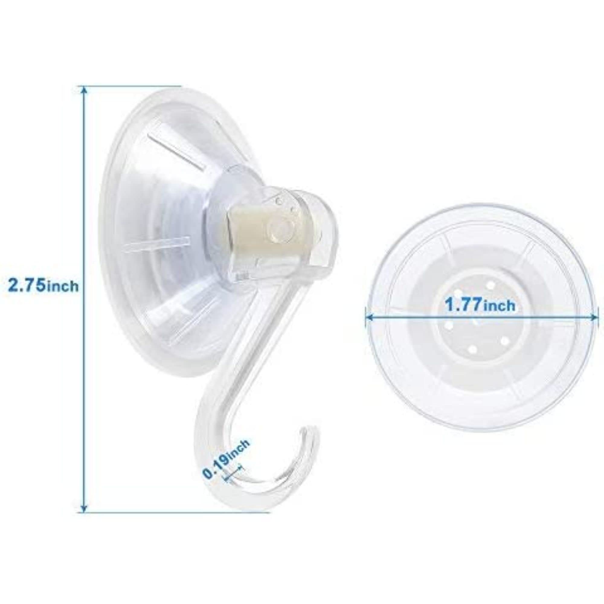Close-up of 1st Choice suction cup hook showing clear plastic design and power lock