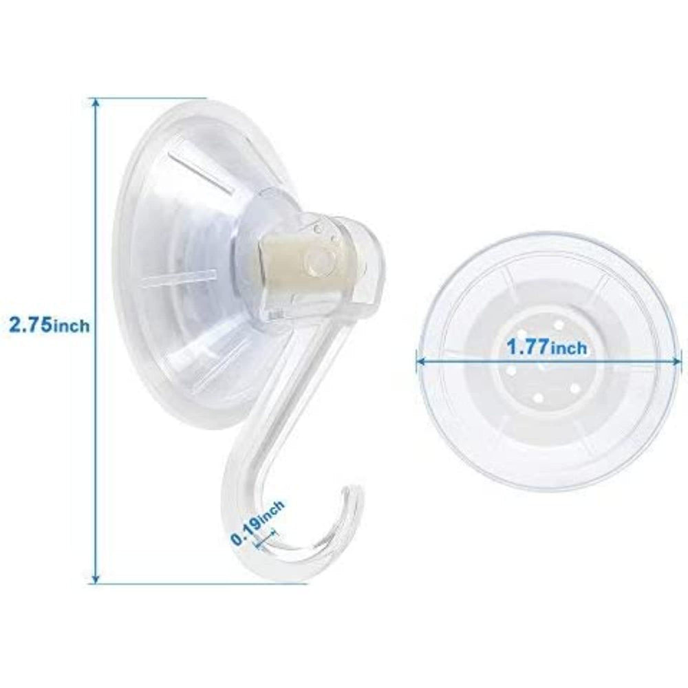 Close-up of 1st Choice suction cup hook showing clear plastic design and power lock
