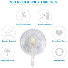 1st Choice suction cup hook on glass surface demonstrating strong grip without drilling