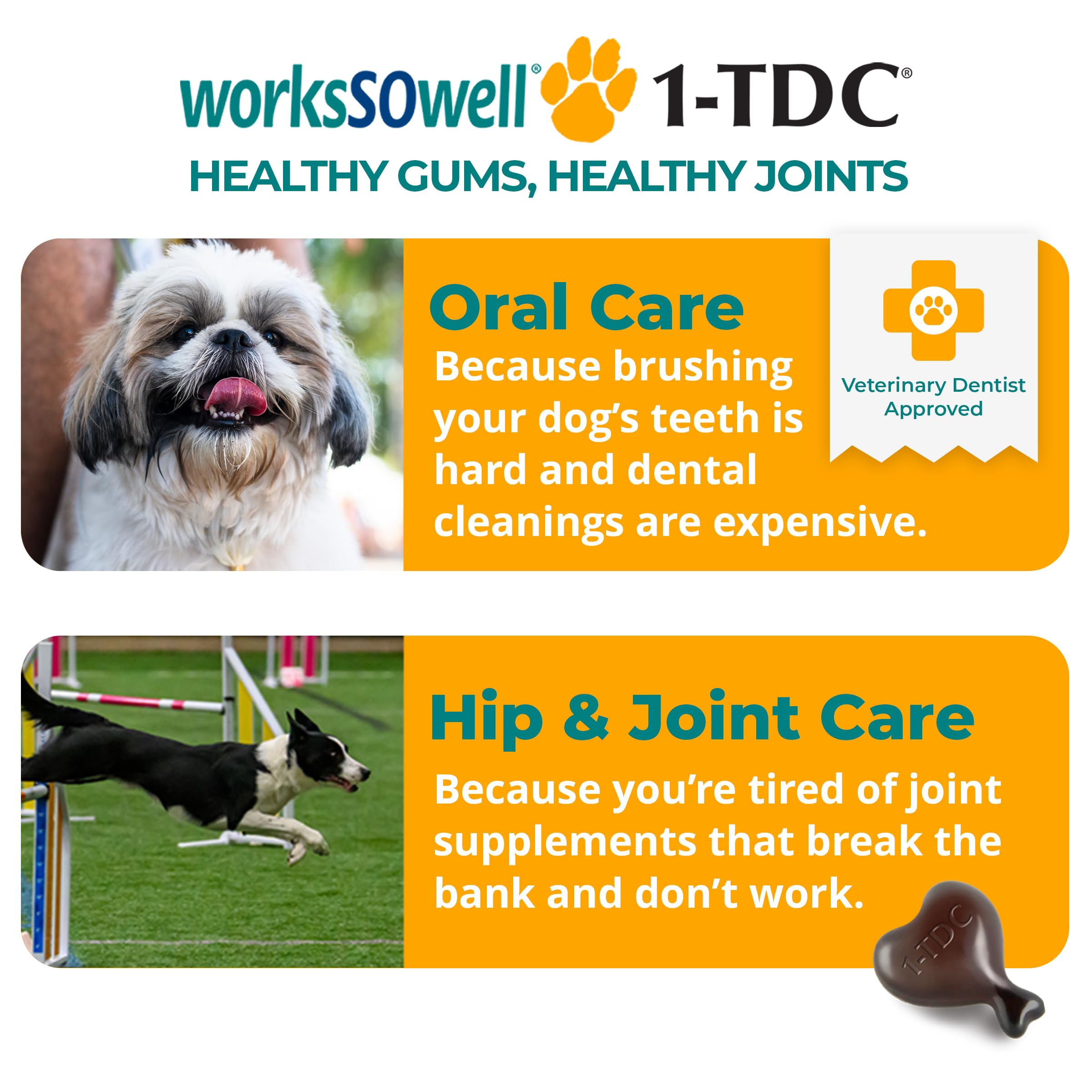 1-TDC WorksSoWell label closeup highlights clear usage details for pet owners.