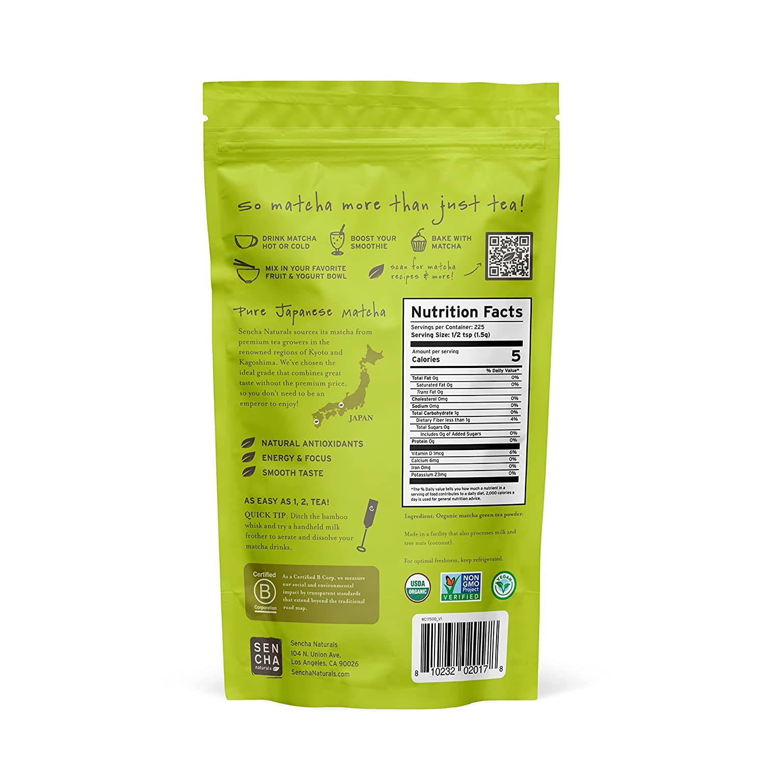 21 Sencha Eveyrday latte cup highlighting smooth flavor for lattes.