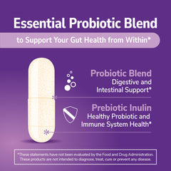 Front label of 21st Century Acidophilus bottle highlighting features