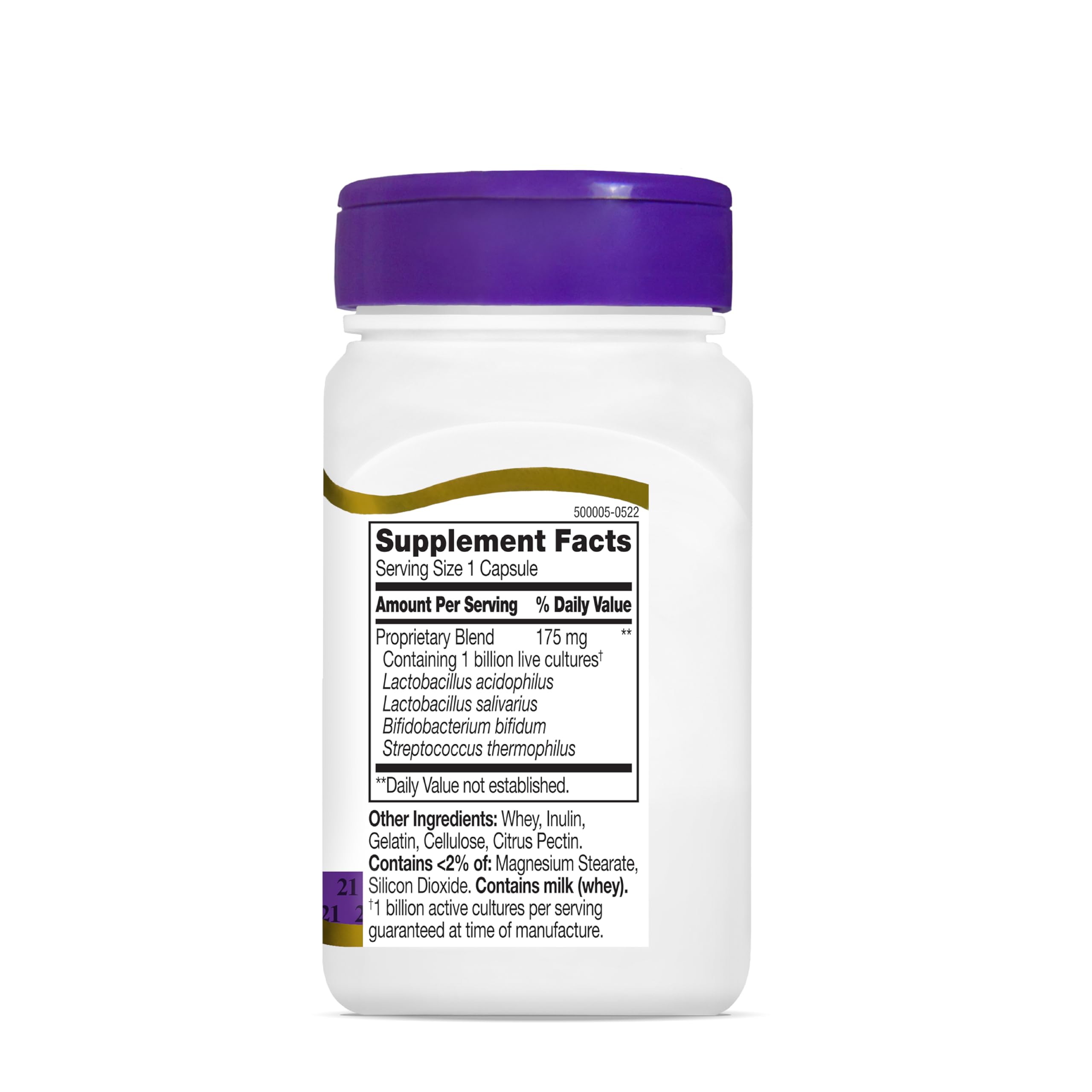 Packaging design of 21st Century Acidophilus probiotic bottle