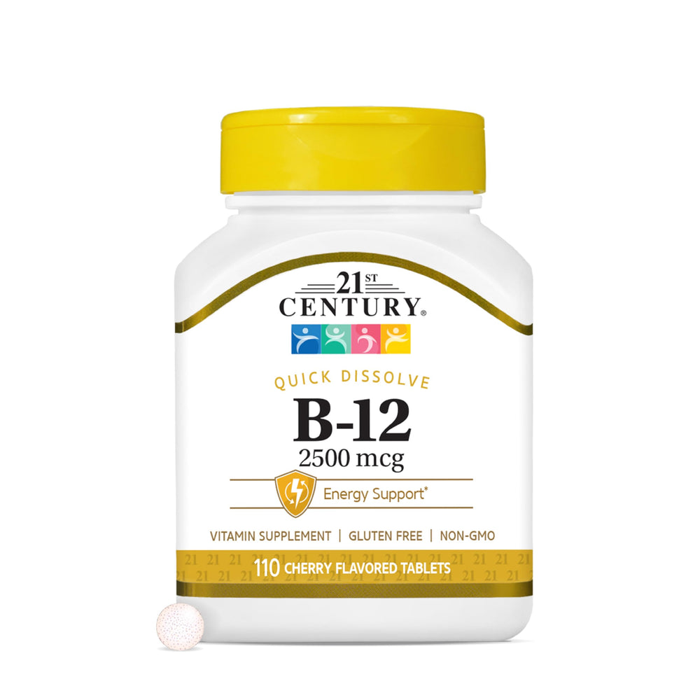 21st Century B12 bottle front showing label and potency
